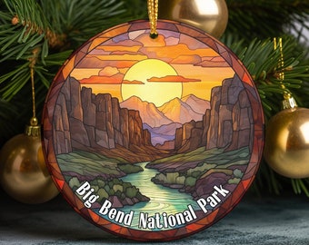 Big Bend National Park USA, National Parks Christmas Ornament, Keepsake Ornament, Unique Ornament, Christmas Gift, Stained Glass Look