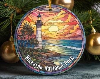 Biscayne National Park USA, National Parks Christmas Ornament, Keepsake Ornament, Unique Ornament, Christmas Gift, Stained Glass Look