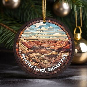 Petrified Forest National Park USA, National Park Christmas Ornament, Keepsake Ornament, Unique Ornament, Christmas Gift, Stained Glass Look