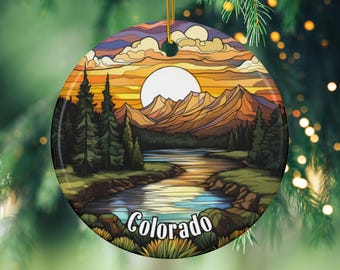 Colorado Ornament, Colorado Christmas Ornament, Keepsake Ornament, Unique Ornament, Christmas Gift, Faux Stained Glass Look, Travel Ornament