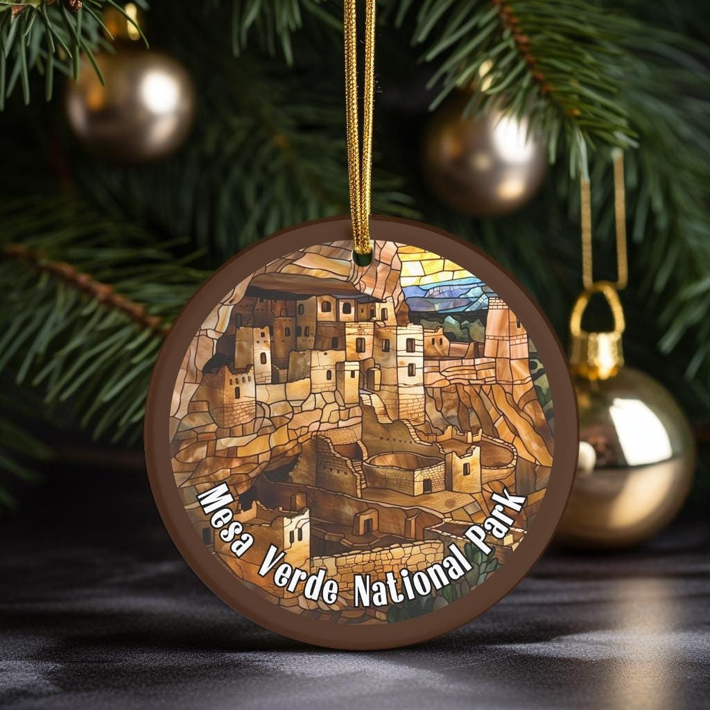 Mesa Verde National Park USA, National Parks Christmas Ornament, Mesa Verde, Keepsake Ornament, Unique Ornament, Gift, Stained Glass Look