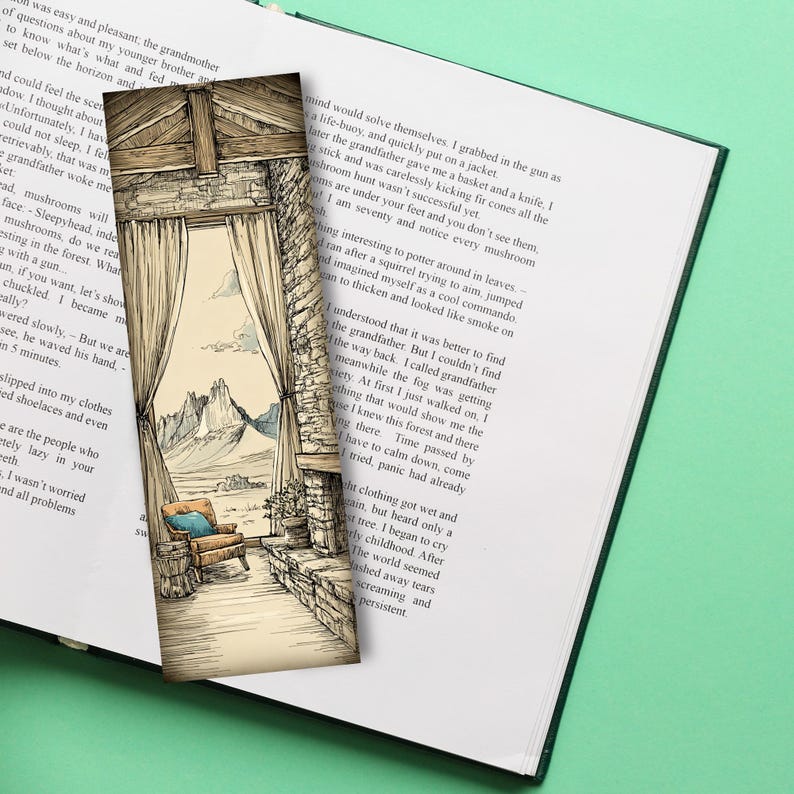 Printable Cabin Window Bookmarks, Vintage National Park Digital ...