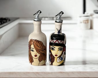 Olive Oil Gift Set: Oil Bottle, Vinegar Dispenser