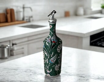 Handmade Ceramic Olive Oil Cruet, Oil Bottle