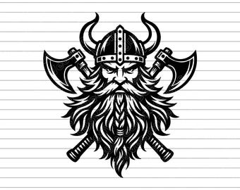 Viking Warrior Vector Illustration: SVG, PNG, JPG