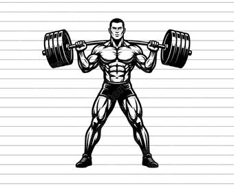 Powerlifter Vector Illustration, SVG, PNG, JPG, Strength, Weightlifting Clipart, Powerlifting Silhouette, Gym Design, Fitness, Cricut Design