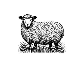 Ilustración vectorial de ovejas, ovejas svg, ovejas png, ovejas jpg, arte de ovejas, imágenes prediseñadas de ovejas, silueta de oveja, ovejas lindas, ovejas de granja, ovejas esponjosas