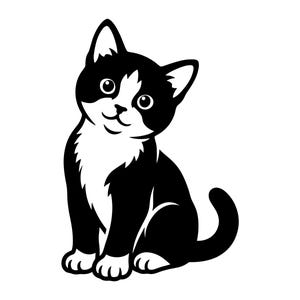 かわいい子猫のベクターイラスト、SVG、PNG、JPG、子猫好き、子猫のクリップアート、子猫のシルエット、猫好きのプリント、かわいい猫のデザイン、クリカット