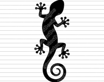 Ilustración vectorial de lagarto gecko, SVG, PNG, JPG, arte de gecko, imágenes prediseñadas de lagarto, silueta de gecko, diseño de reptil, gecko lindo, diseño de Cricut
