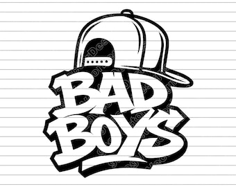 Bad Boys Vector Illustration: Hat Graphic Art (SVG, PNG, JPG)