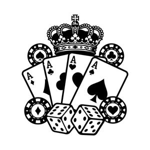 Poker Cards Vector Illustration, SVG, PNG, JPG, Card Game Art, Poker Clipart, Card Silhouette, Casino Design, Playing Cards, Cricut Design