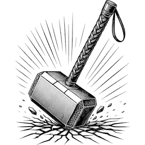 Mjolnir Thor Hammer Vector Art: Viking Norse Clipart (SVG, PNG, JPG)