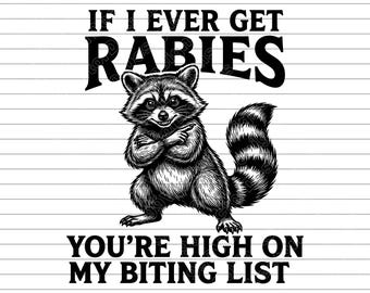 Rabies Raccoon Biting Vector Illustration, SVG, PNG, JPG, Raccoon, Raccoon Clipart, Raccoon Silhouette, Aggressive Raccoon Design, Cricut