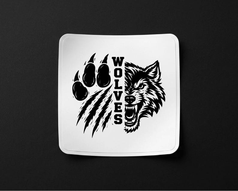 Wolves Text Design Wolves Team Vector Illustration, SVG, PNG, JPG, Wolf Head, Wolf Claw ...