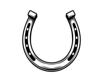 Horseshoe Vector Illustration, SVG, PNG, JPG, Lucky Horseshoe Art, Horseshoe Clipart, Horseshoe Silhouette, Western Design, Good Luck Symbol