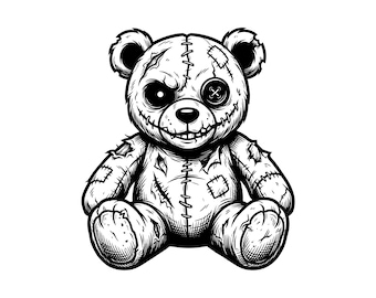 怖いテディベアバンドル Vol 8、6 PNG ゾンビ不気味なテディベア