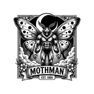 Mothman Vector Illustration, SVG, PNG, JPG, Mothman Art, Cryptid Clipart, Mothman Silhouette, Creepy Creature, Urban Legend Design, Cricut