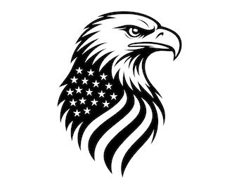 Patriotic Eagle Vector Art: SVG, PNG, JPG, American Flag Design