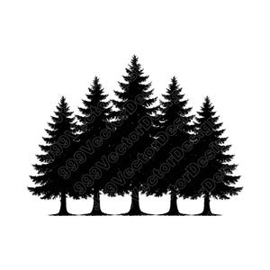 Pine Tree Vector Illustration: SVG, PNG, JPG Clipart
