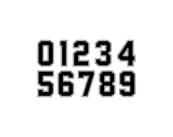 Varsity Numbers Vector Illustration: SVG, PNG, JPG (Digital Download)