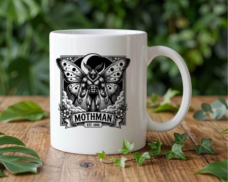 Mothman Vector Illustration, SVG, PNG, JPG, Mothman Art, Cryptid ...
