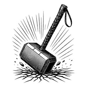 Mjolnir Thor Hammer Vector Art: Viking Norse Clipart (SVG, PNG, JPG)