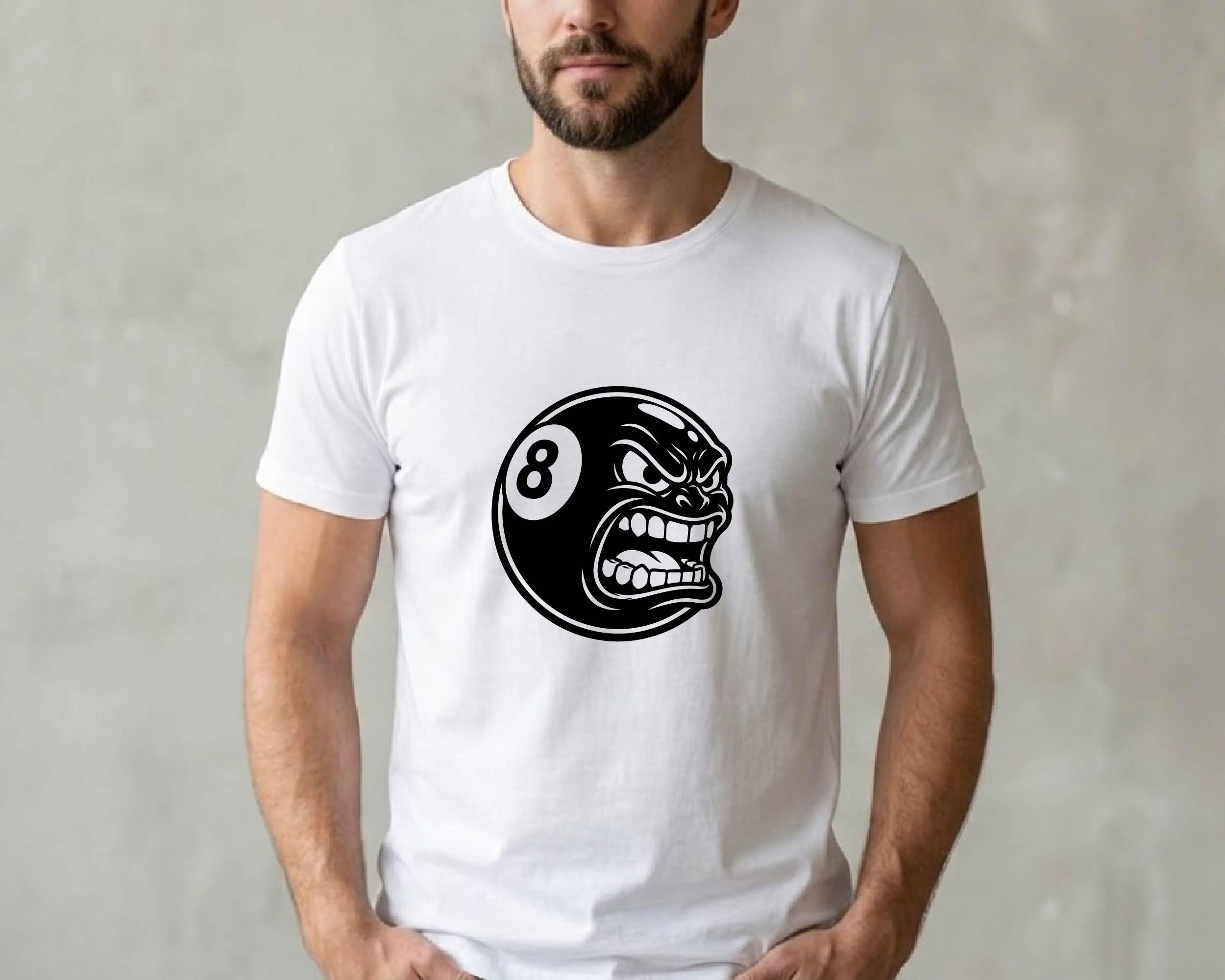 Angry Billiard 8 Ball Vector Illustration, SVG, PNG, JPG, Billiard Ball ...
