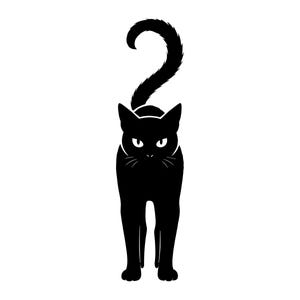 Halloween Black Cat Vector Art: SVG, PNG, JPG (Digital Download)