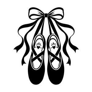 Balettskor Vektorillustration, SVG, PNG, JPG, Balettskor, Skor Clipart, Skosiluett, Skor Cricut, Skodesign, Cricut Design