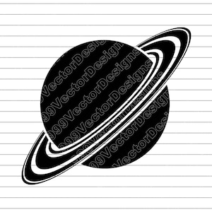 Saturn Planet SVG: Ringed Planet Vector Illustration (Digital Download)