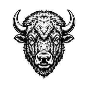 Ilustración vectorial de cabeza de bisonte, SVG, PNG, JPG, arte de bisonte, clipart de bisonte, silueta de bisonte, diseño de bisonte salvaje, cabeza de animal, diseño de Cricut