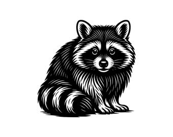 Raccoon Vector Illustration: SVG, PNG, JPG Clipart