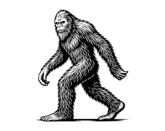 Bigfoot Sasquatch Vector Illustration, SVG, PNG, JPG, Bigfoot, Bigfoot Clipart, Bigfoot cricut, Forest Creature Design, Mountain Adventure
