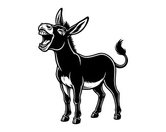 ロバのベクターイラスト、ロバのSVG、ロバのPNG、覗くロバ、ロバの