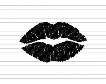 Kiss Marks Vector Illustration, SVG, PNG, JPG, Lips Clipart, Lip Silhouette, Kiss Print, Love Lips Design, Romantic Lips, Cricut design, Cut