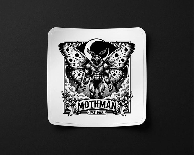 Mothman Vector Illustration, SVG, PNG, JPG, Mothman Art, Cryptid ...