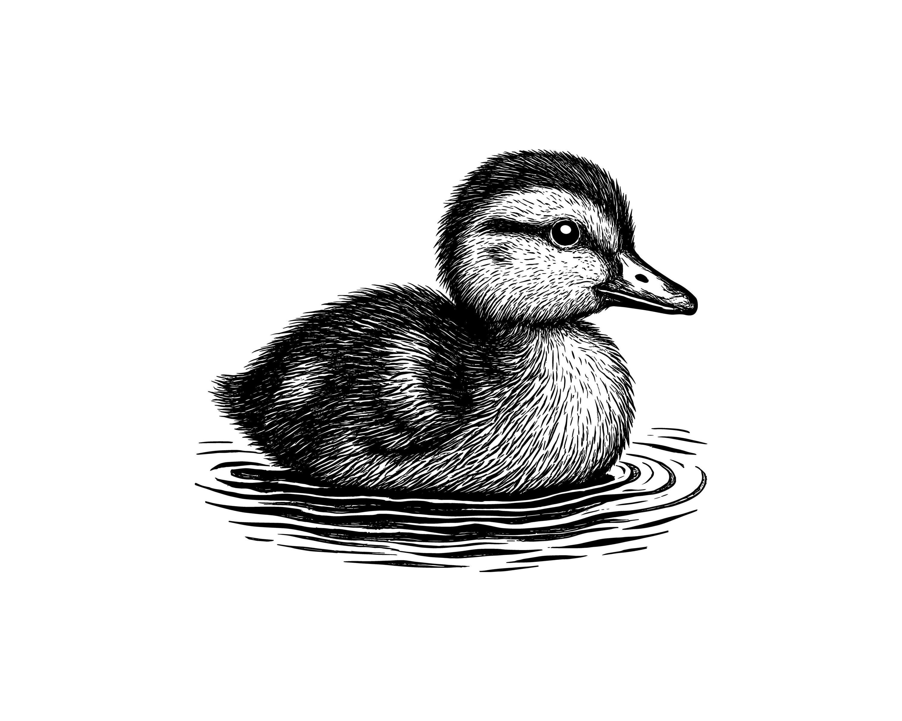 Duckling Vector Illustration: SVG, PNG, JPG Clipart