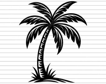 Tropical Palm Tree Vector Illustration: SVG, PNG, JPG