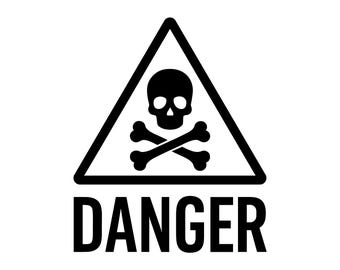 Danger Sign Vector Illustration: Skull & Crossbones (SVG, PNG, JPG)