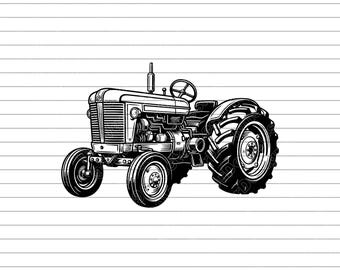 Vintage Tractor Vector Illustration, SVG, PNG, JPG, Farm Tractor, Tractor Clipart, Tractor Silhouette, Old Tractor, Farming Design, Cricut