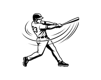 Ilustración vectorial de jugador de béisbol, SVG, PNG, JPG, béisbol, imágenes prediseñadas de béisbol, silueta de béisbol, diseño de jugador deportivo, figura atlética