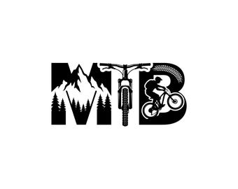 Mountain Biking MTB Vector Illustration, (Svg Png Jpg), MTB, Cycling Clipart, Bike Silhouette, Downhill Biking, Mountain Bike Design, Cricut