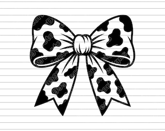 Cow Print Bow Vector Illustration, SVG, PNG, JPG, Cow Bow Art, Cow Print Clipart, Bow Silhouette, Western Bow Design, Cute Cow Bow, Cricut