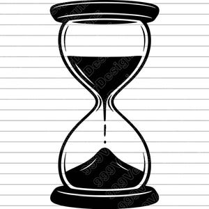 Hourglass Vector Illustration, SVG, PNG, JPG, Time Clipart, Hourglass, Sand Timer Silhouette, Vintage Hourglass, Time Symbol Design, Cricut