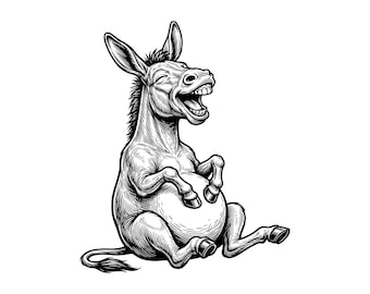 ロバのベクターイラスト、ロバのSVG、ロバのPNG、覗くロバ、ロバの