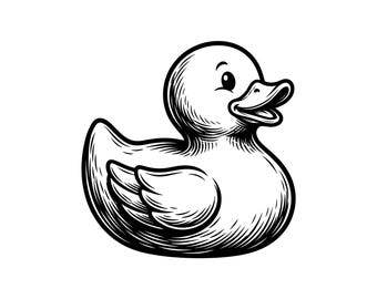 Gummiente Vektor-Illustration, SVG, PNG, JPG, Niedliche Gummiente, Enten Clipart, Enten Silhouette, Badezeit Design, Entenliebhaber, Enten Cricut