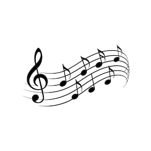 Music Notes Vector Illustration, SVG, PNG, JPG, Music Notes Art, Music Notes Clipart, Music Notes Silhouette, Musical Design, Melody Pattern