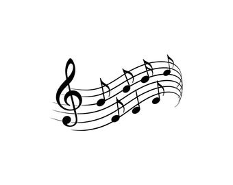Music Notes Vector Illustration, SVG, PNG, JPG, Music Notes Art, Music Notes Clipart, Music Notes Silhouette, Musical Design, Melody Pattern