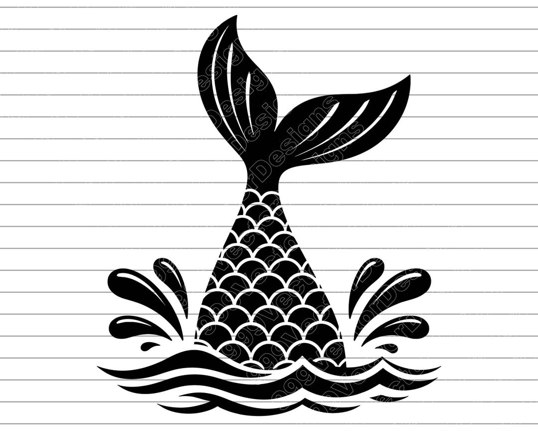 Mermaid Tail Vector Illustration, SVG, PNG, JPG, Mermaid Lover Art ...