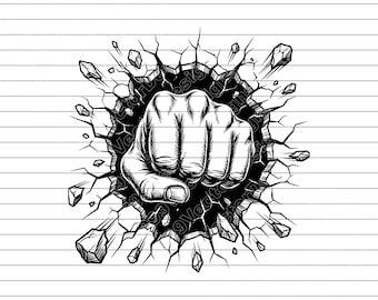 Karate Fist Vector Illustration, SVG, PNG, JPG, Karate Art, Martial Arts Clipart, Fist Silhouette, Karate Print, Fighter Design, Iron Fist